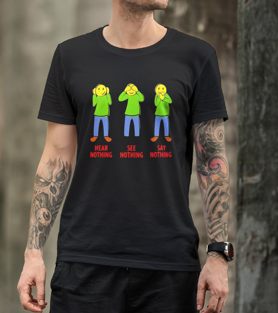 Hear Nothing See Nothing Say Nothing Emoji Characters T-Shirt