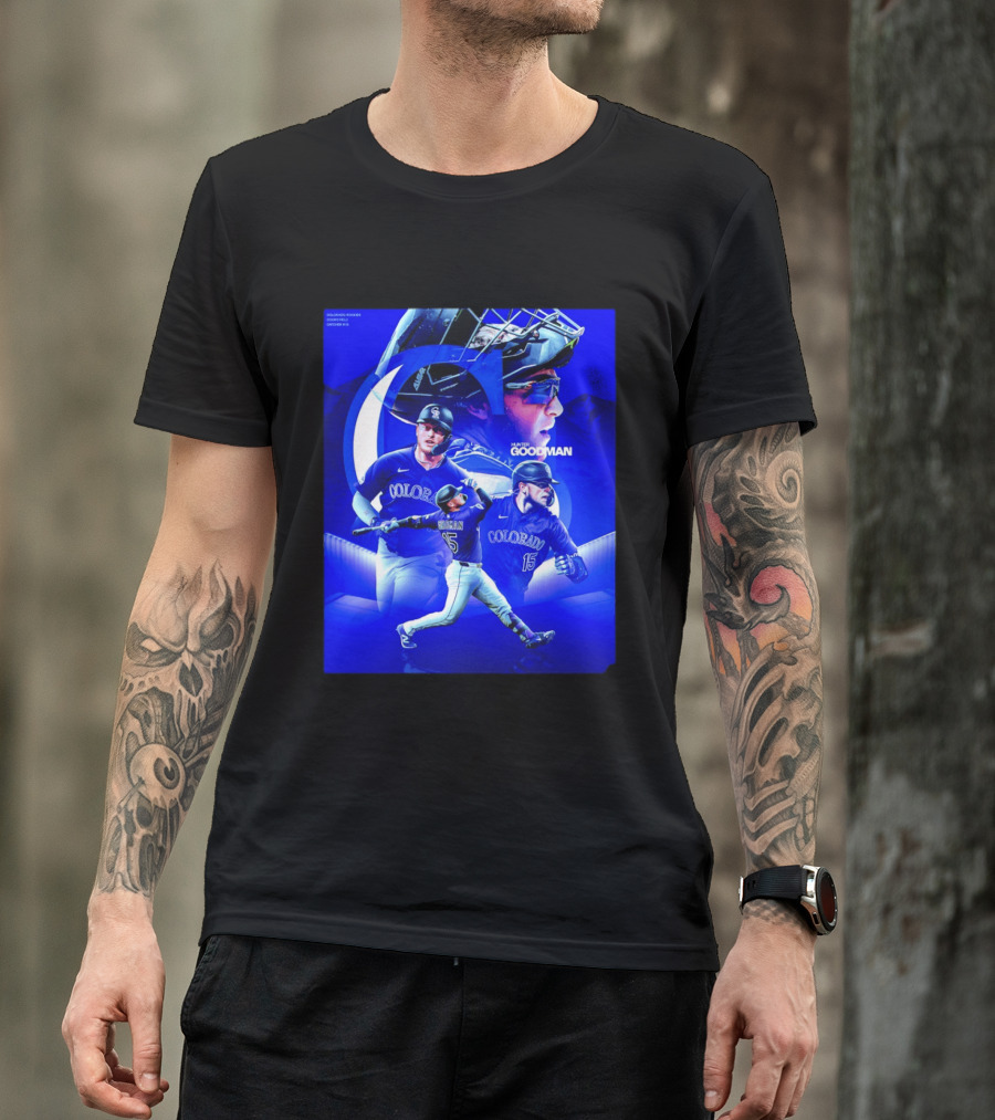 Colorado Rockies Hunter Goodman Catcher Number 15 T-Shirt