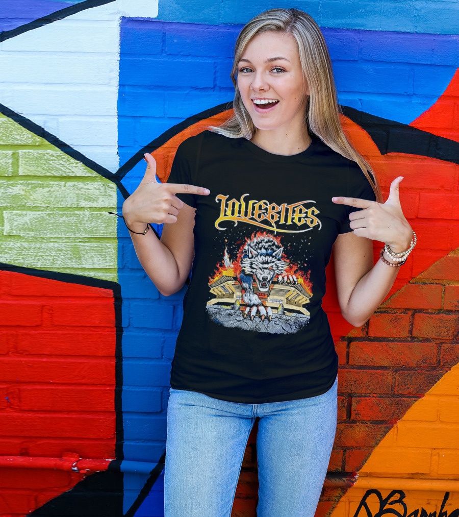 Lovebites Wolf Flames Building T-Shirt