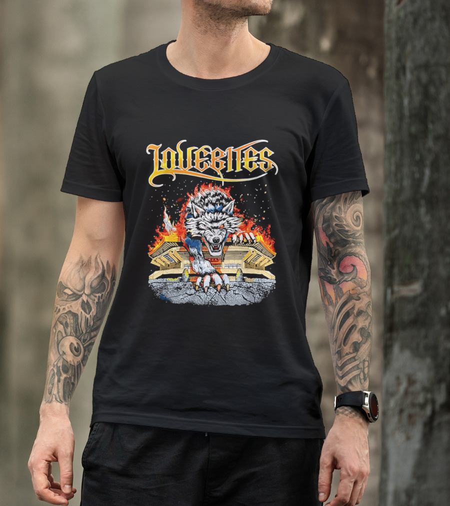 Lovebites Wolf Flames Building T-Shirt