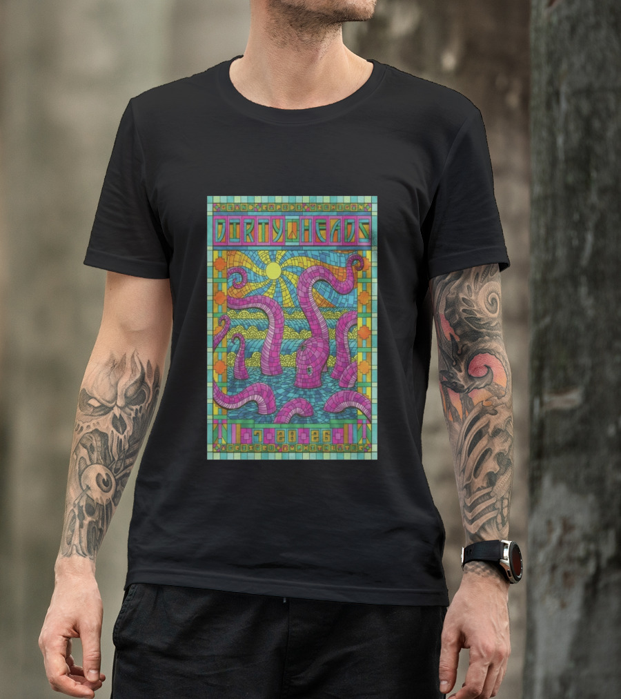 Grand Rapids Michigan Dirty Heads Concert 2026 Octopus Mosaic T-Shirt