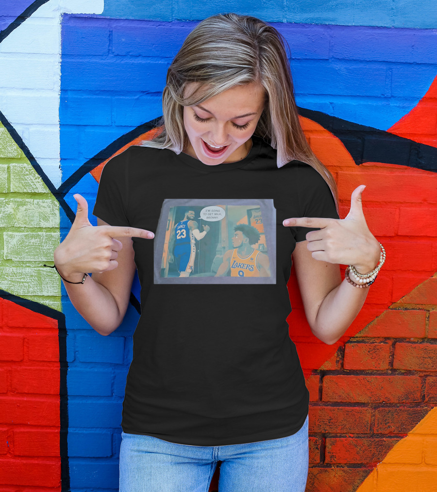 I'm Going To Get Milk Bronny LeBron James Lakers 23 Bronny 9 Basketball T-Shirt