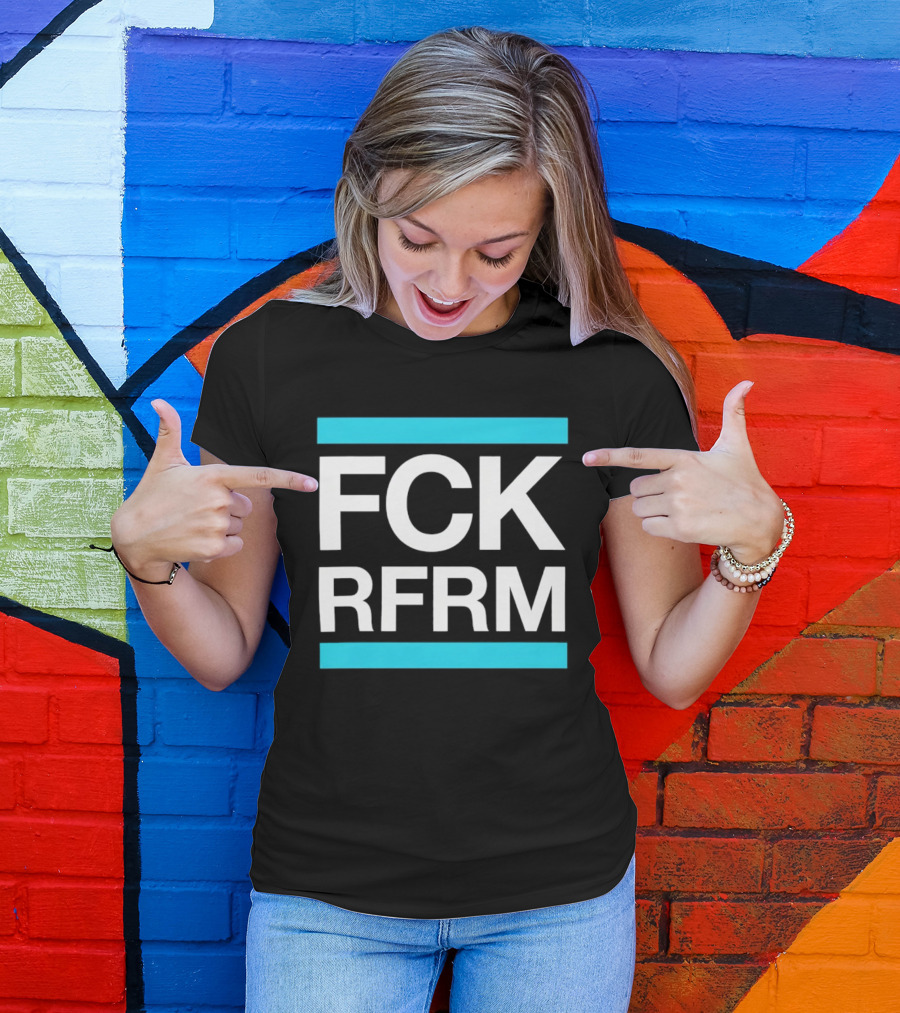 Fck Rfrm Protest White On Black T-Shirt