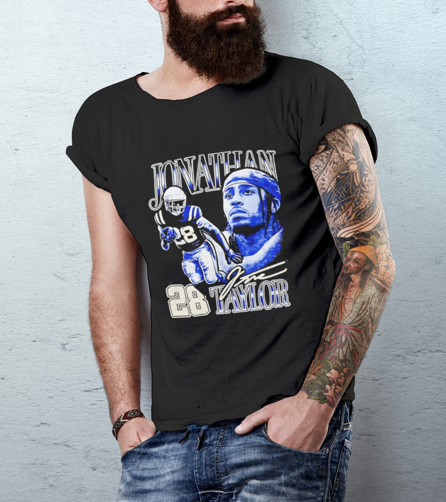 Jonathan Taylor 28 Indianapolis Colts Football NFL Bootleg T-Shirt