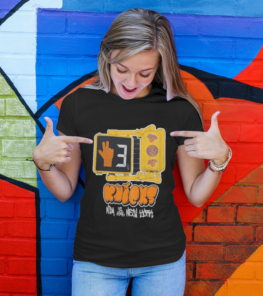 Knicks NBA Street Style Hand Sign Look B4 Crossing T-Shirt