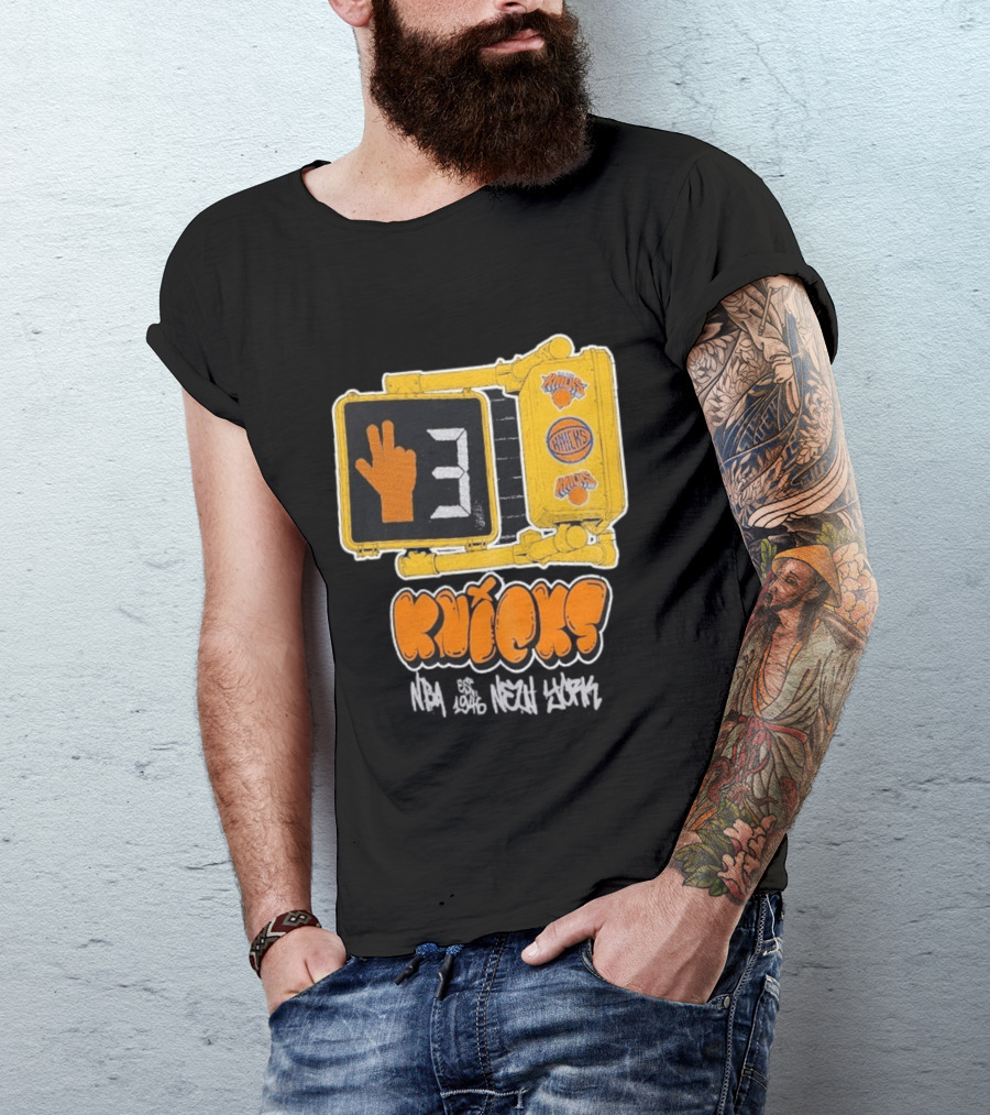 Knicks NBA Street Style Hand Sign Look B4 Crossing T-Shirt