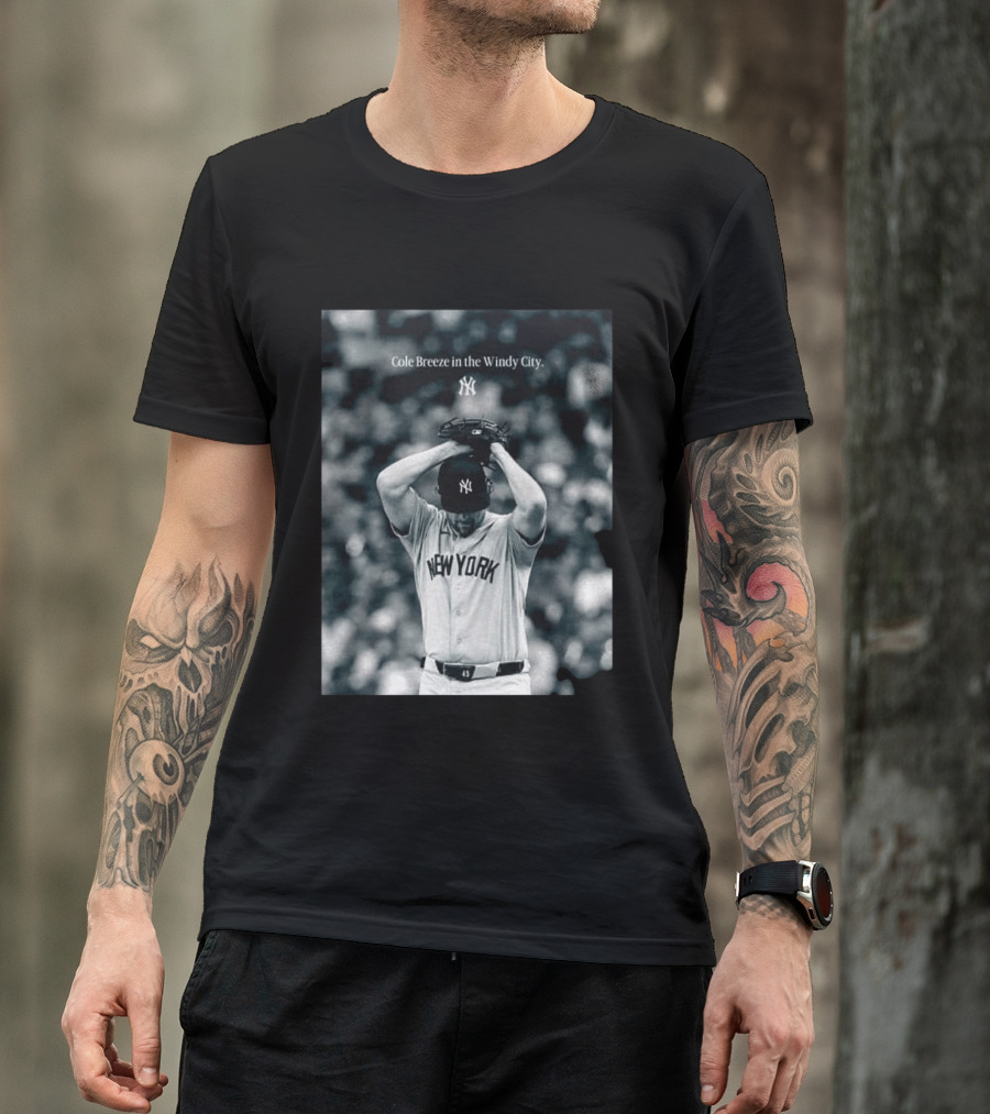 New York Yankees Cole Breeze Pitching Moment In The Windy City T-Shirt