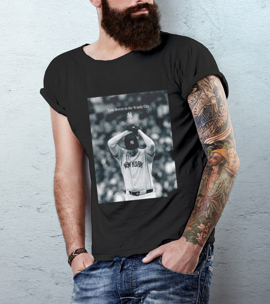 New York Yankees Cole Breeze Pitching Moment In The Windy City T-Shirt