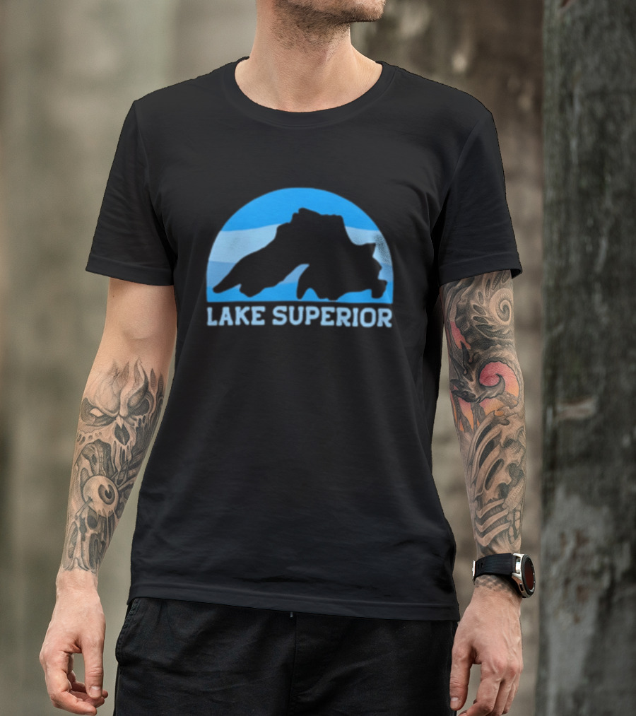 Lake Superior Blue Silhouette Arch T-Shirt