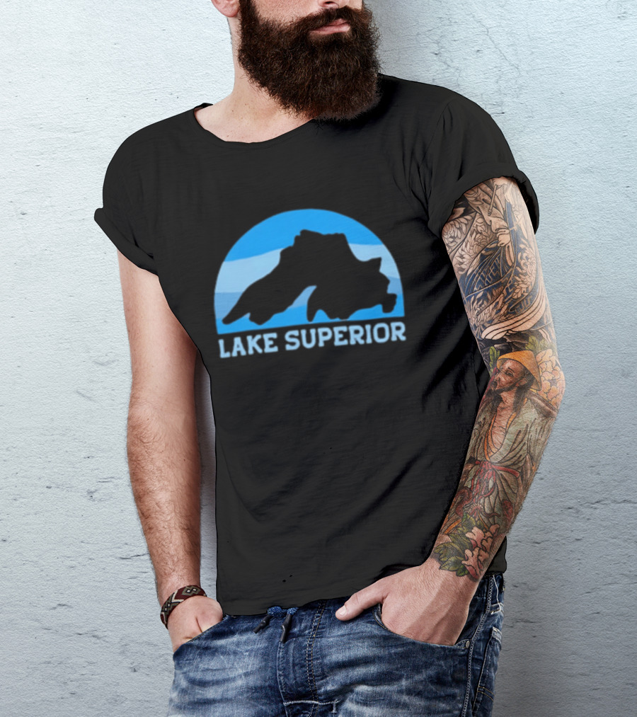 Lake Superior Blue Silhouette Arch T-Shirt