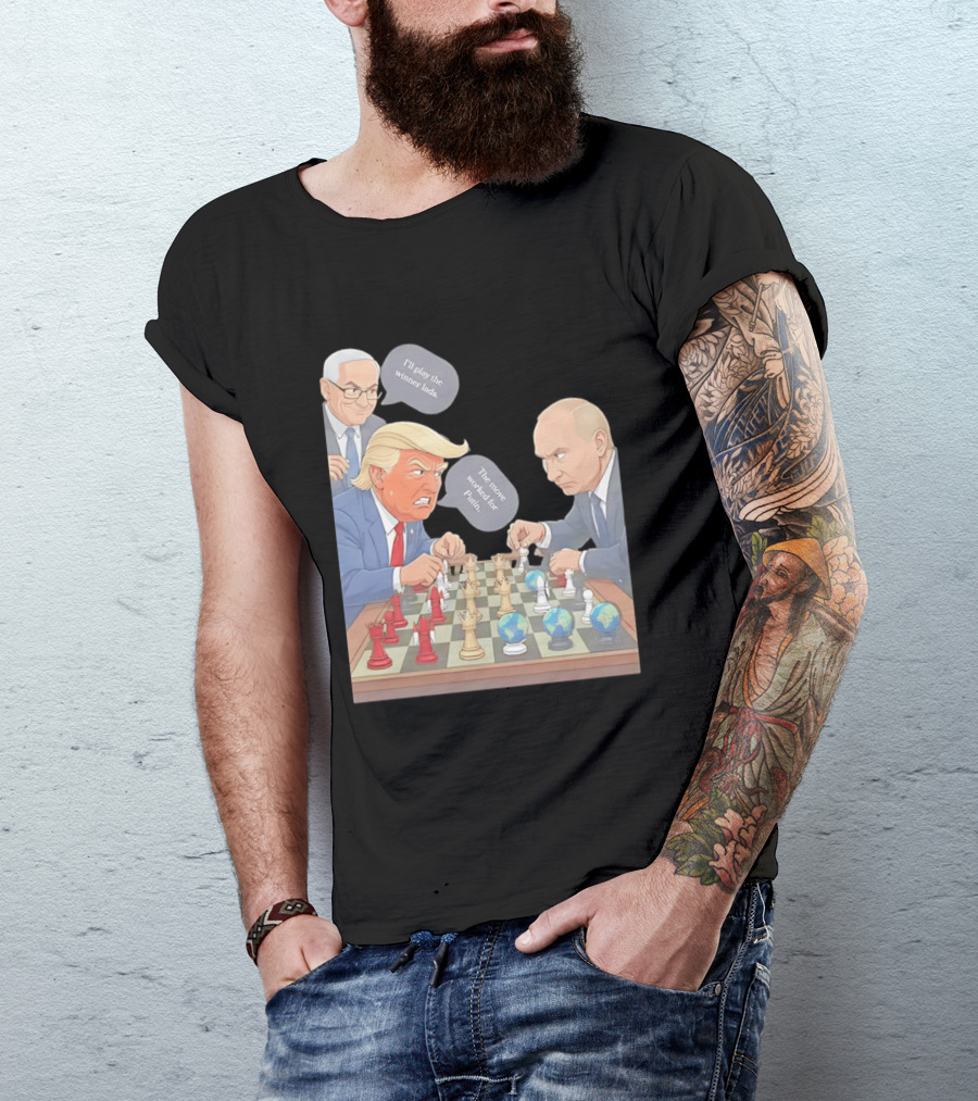 Political Chess Game Trump Putin World Leaders Cartoon T-Shirt