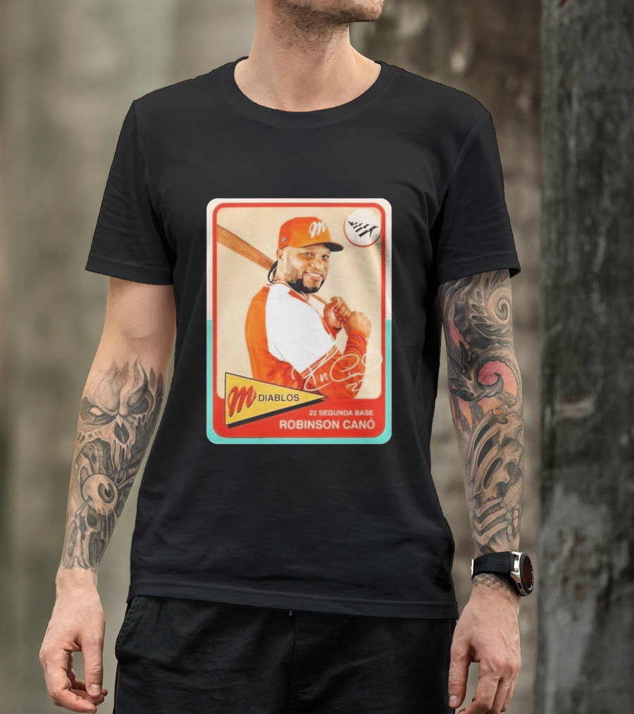 Robinson Canó Diablos 22 Segunda Base Baseball Card T-Shirt