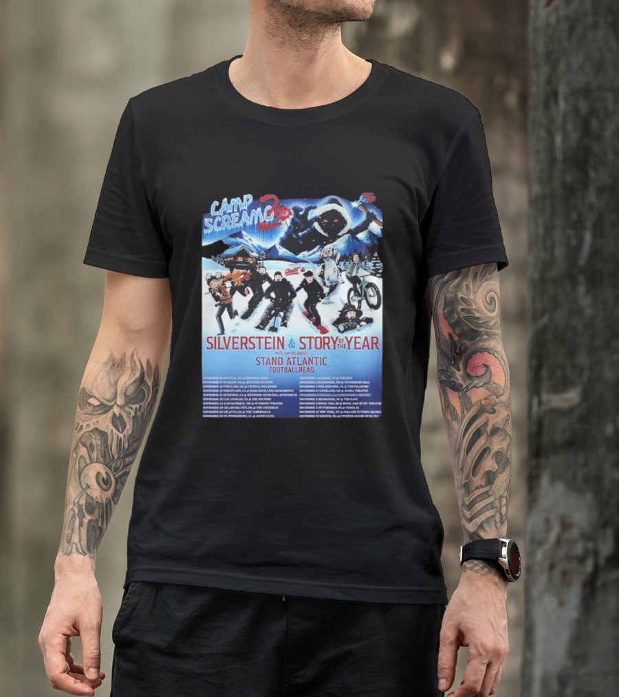 Camp Screamo 2 Tour 2026 Silverstein Story Of The Year Stand Atlantic Footballhead Dates T-Shirt