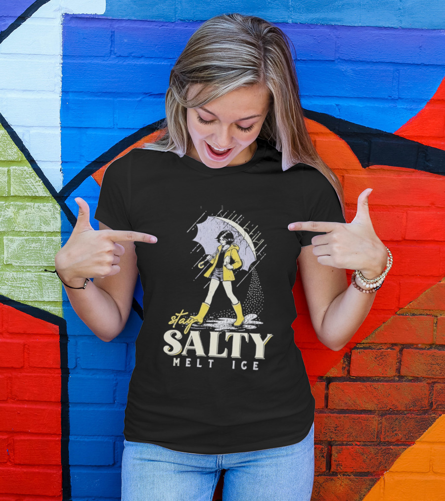 Stay Salty Melt Ice Retro Umbrella Girl Fashion T-Shirt