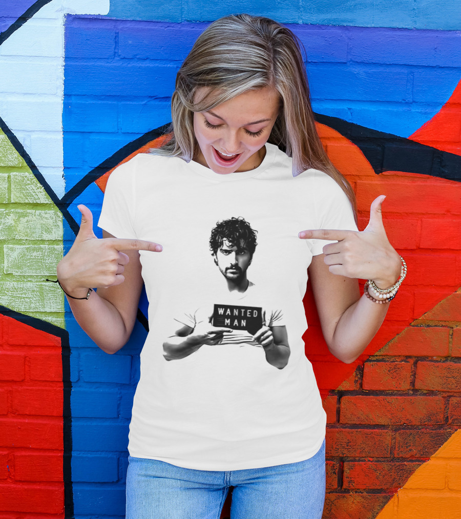 Boone Wanted Man Tour Shot 2026 Bold Typography Black And White T-Shirt