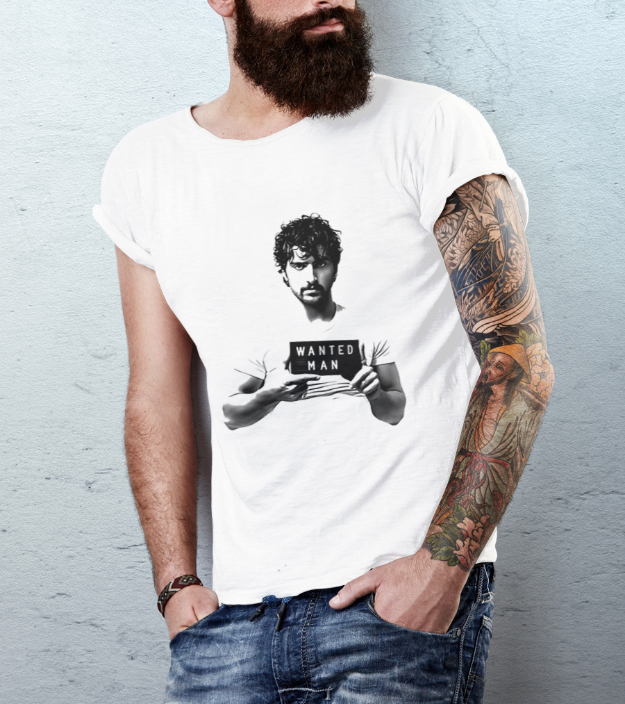 Boone Wanted Man Tour Shot 2026 Bold Typography Black And White T-Shirt