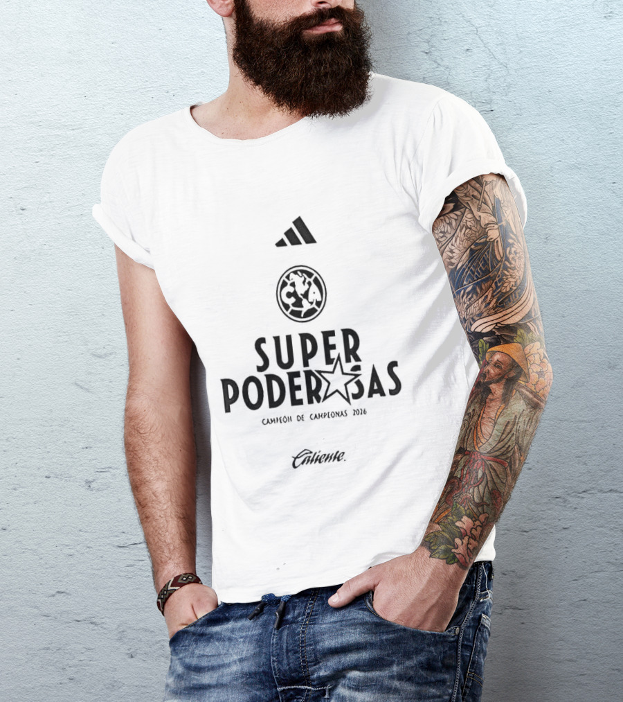 Adidas Club América Femenil Super Poderosas Campeón De Campeonas 2026 T-Shirt