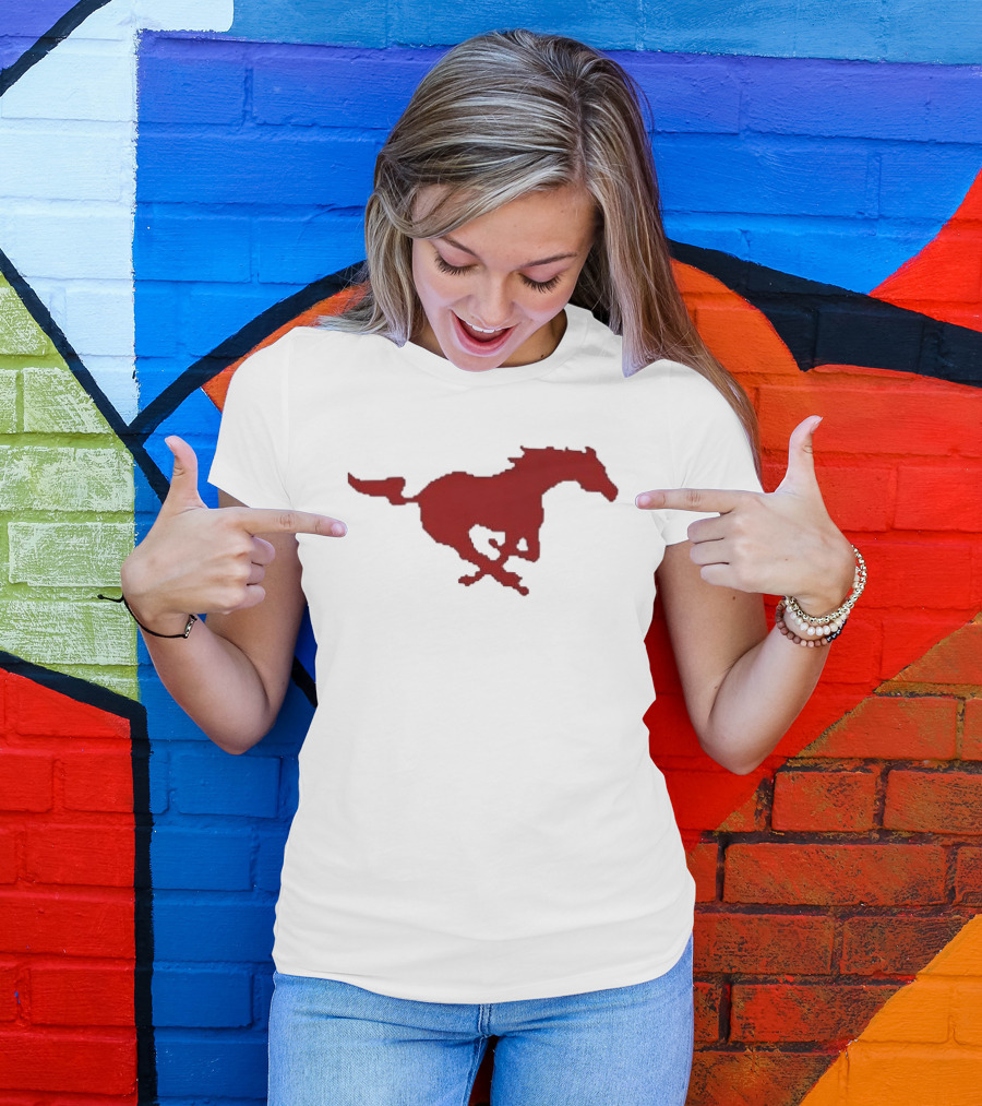 Mustang Red Galloping Horse T-Shirt