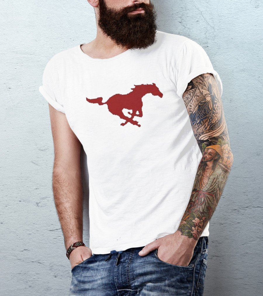 Mustang Red Galloping Horse T-Shirt