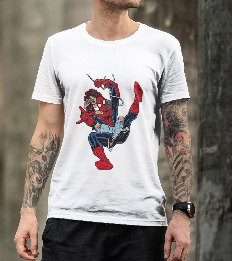 Spider Man The Heart Behind The Hero Photography Pose T-Shirt