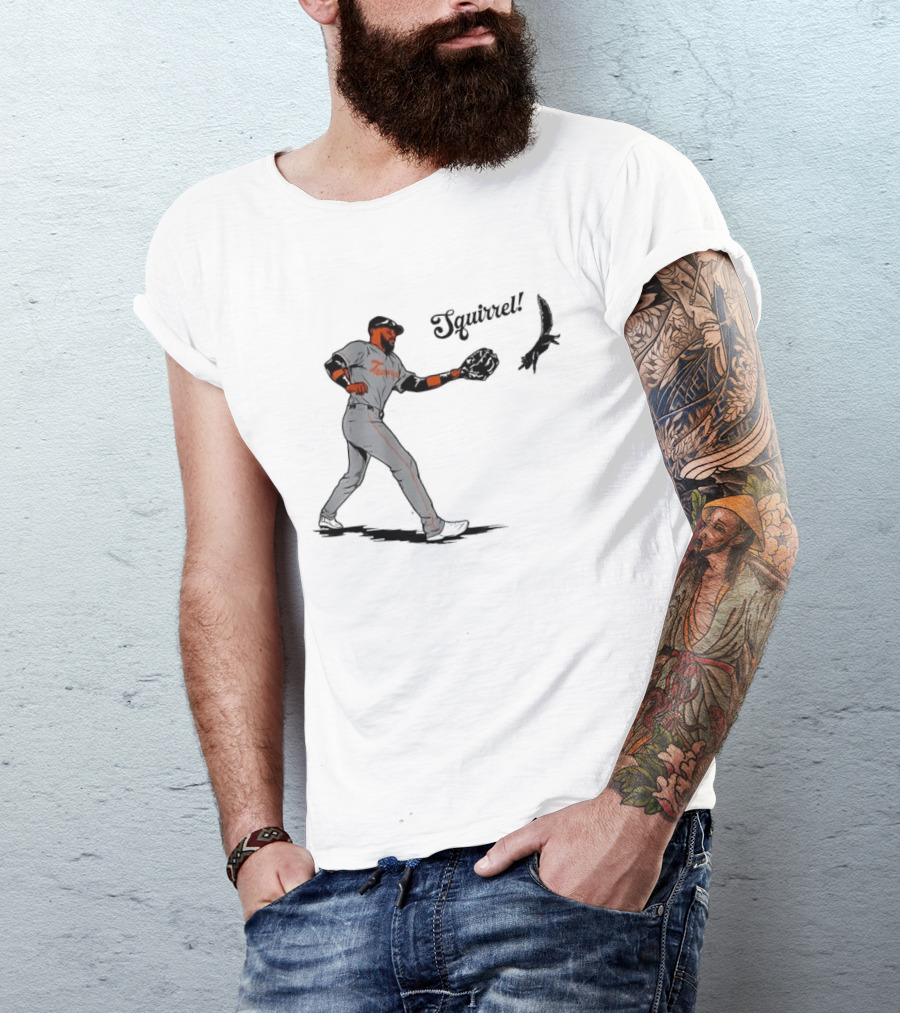 Squirrel Catch Baseball San Francisco Giants Wildlife T-Shirt