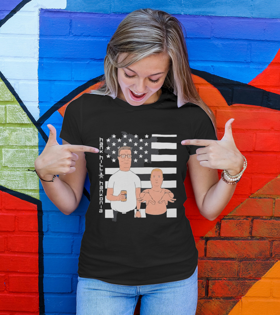 Hank Hill Hankonia American Flag Stars Stripes Characters T-Shirt