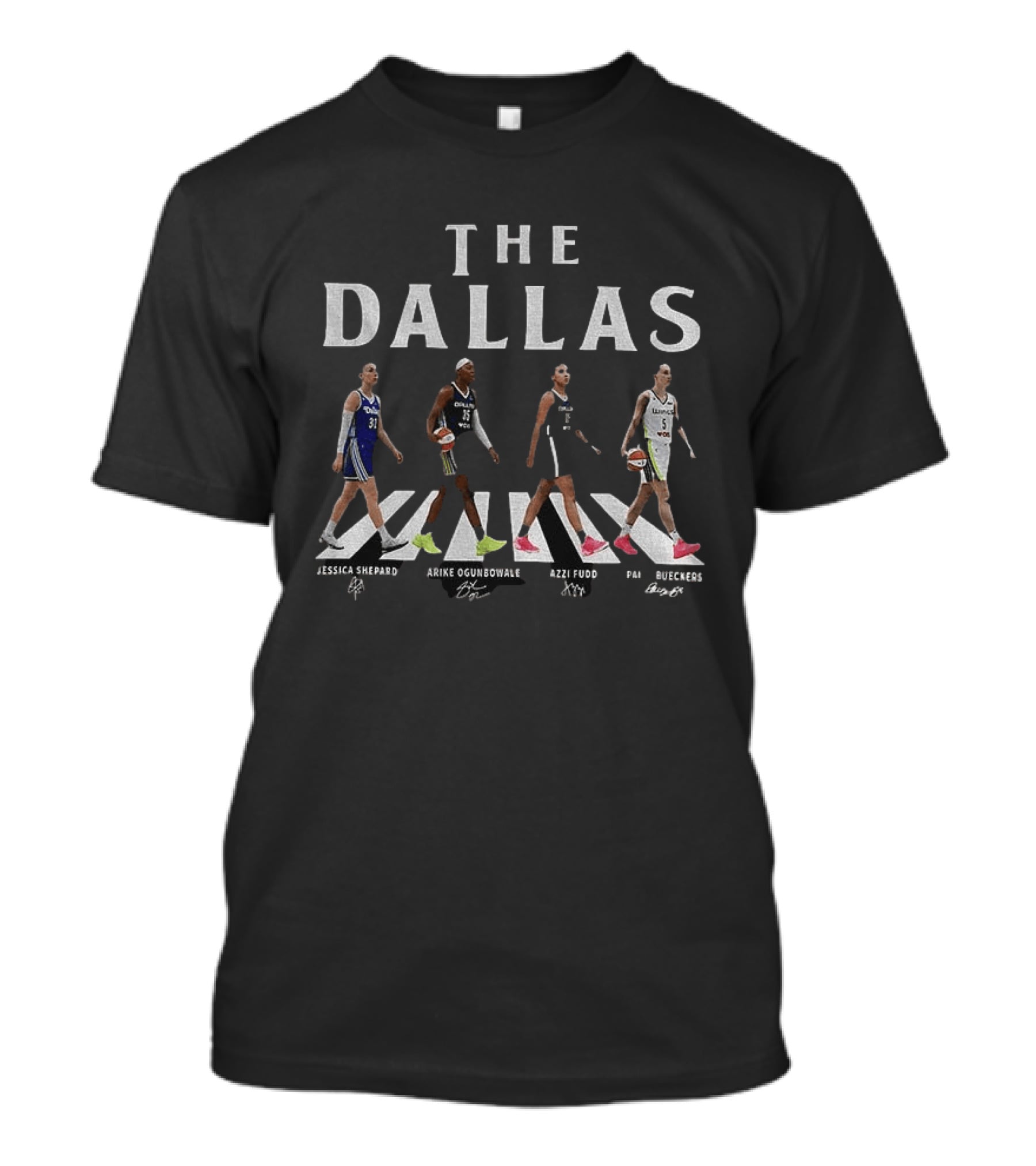 Jessica Shepard Arike Ogunbowale Azzi Fudd Paige Bueckers The Dallas Abbey Road Signatures T-Shirt