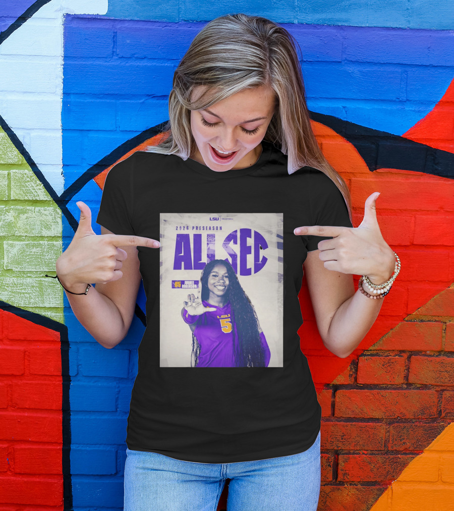 2026 Preseason All SEC Jurnee Robinson LSU Volleyball No 5 T-Shirt