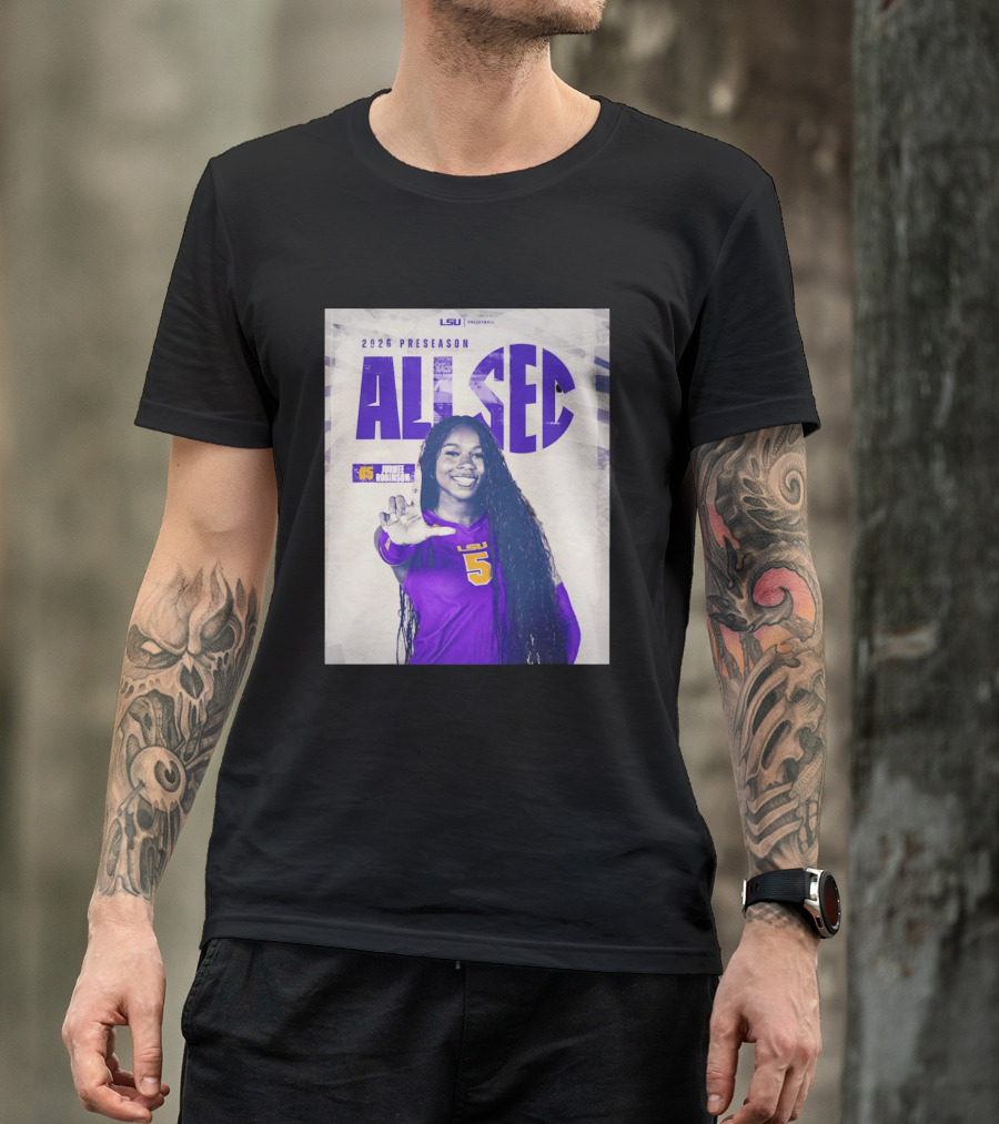 2026 Preseason All SEC Jurnee Robinson LSU Volleyball No 5 T-Shirt