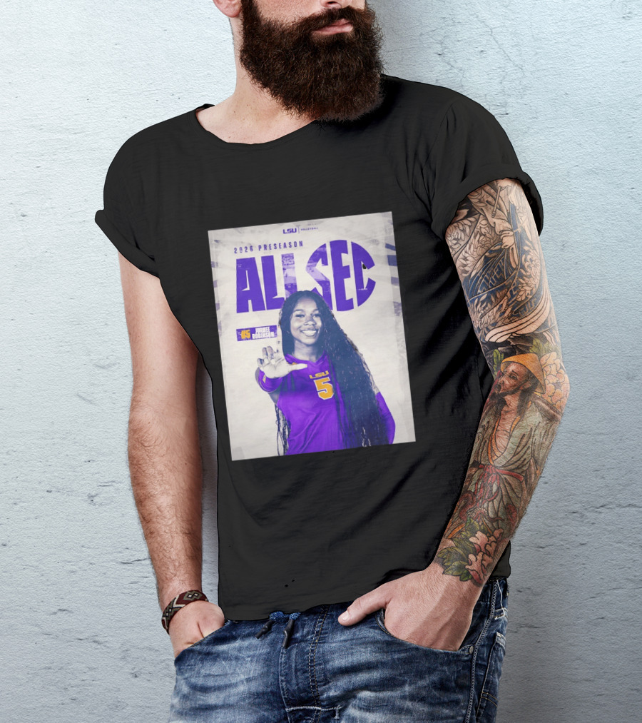 2026 Preseason All SEC Jurnee Robinson LSU Volleyball No 5 T-Shirt