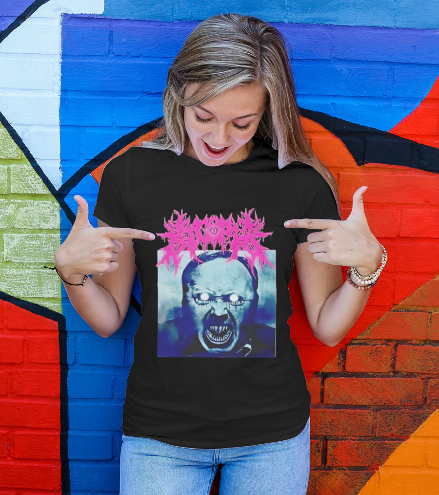 Gore Demon Face Glowing Eyes Death Metal Band T-Shirt