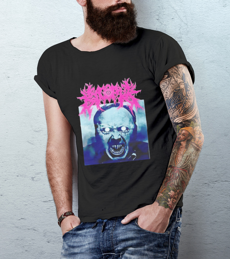 Gore Demon Face Glowing Eyes Death Metal Band T-Shirt
