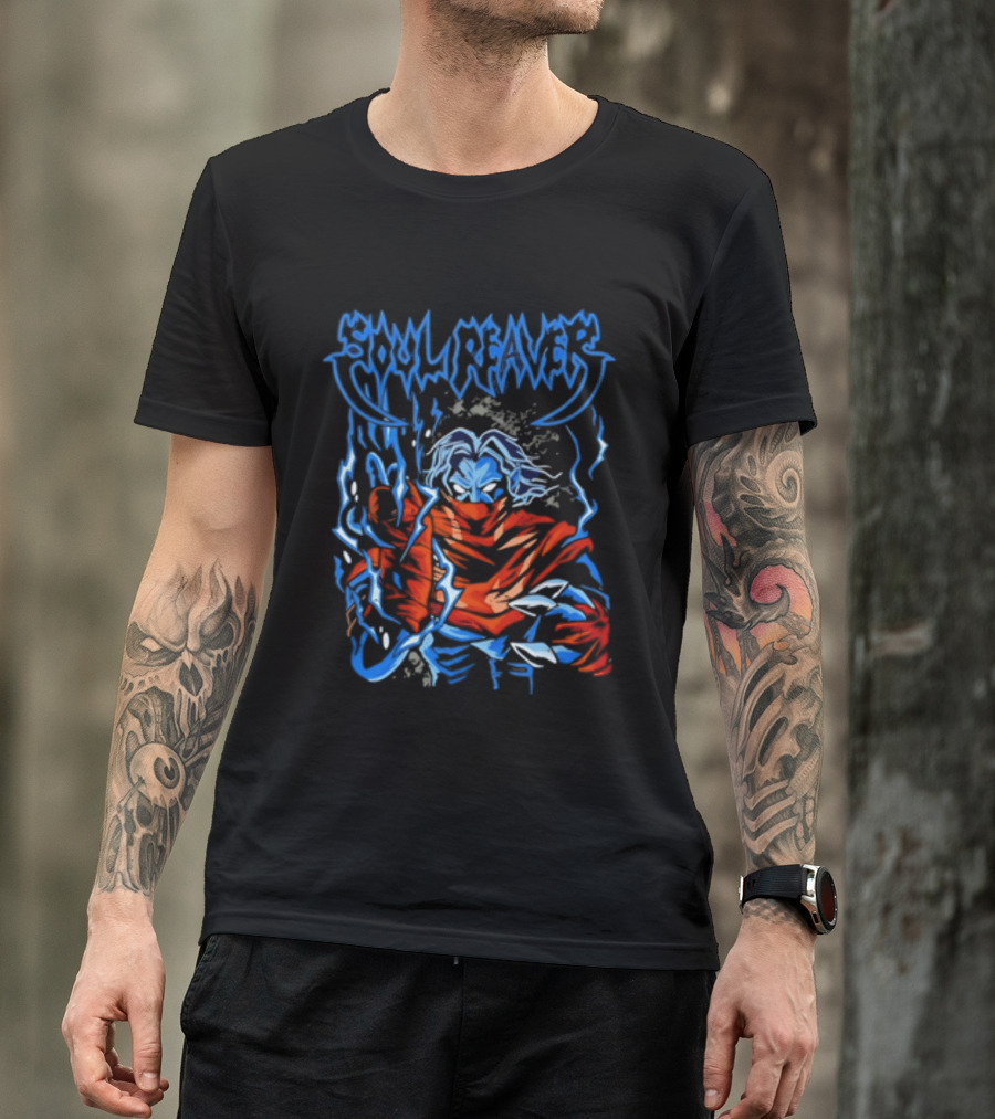 Soul Reaver Raziel Legacy Of Kain Blue Flames T-Shirt