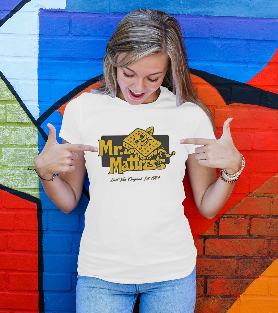 Mr Mattress East Van Original Est 1971 Flippable GOLD T-Shirt