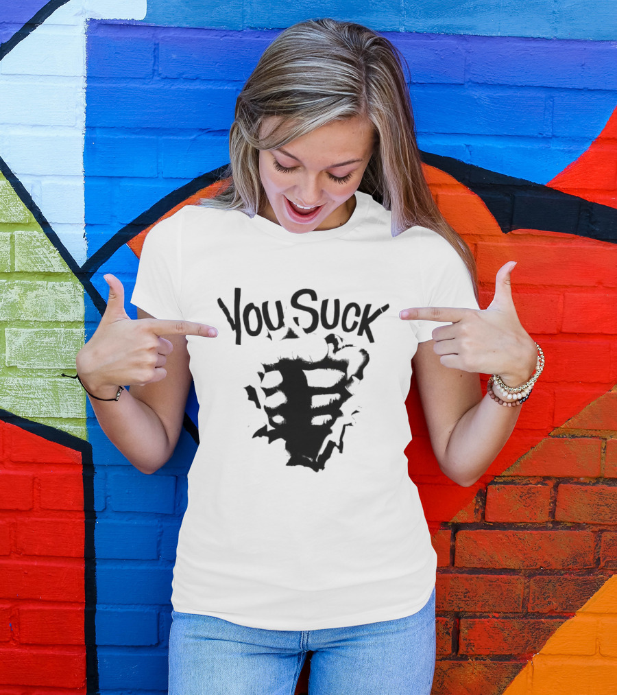 You Suck Horror Skeleton Ribcage T-Shirt
