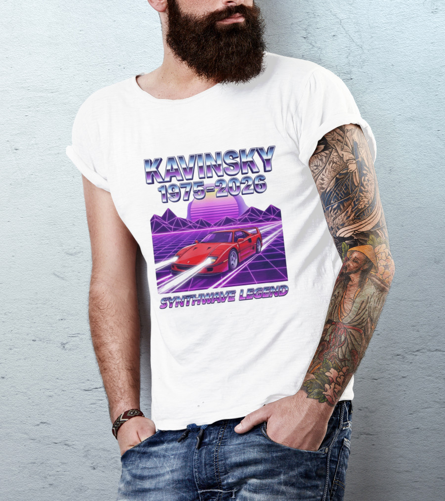 Kavinsky 1975 2026 Synthwave Legend Vaporwave Retro Car Aesthetic T-Shirt
