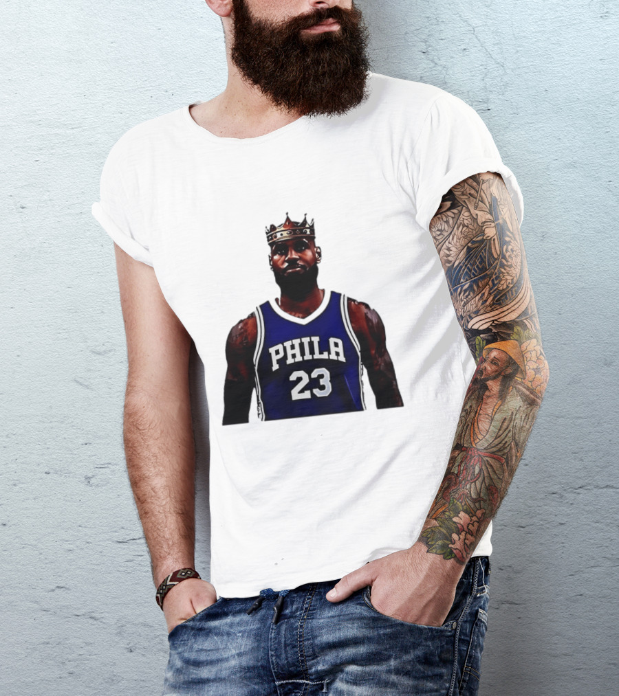 LeBron James Crown PHILA 23 Jersey Philadelphia 76ers Basketball T-Shirt