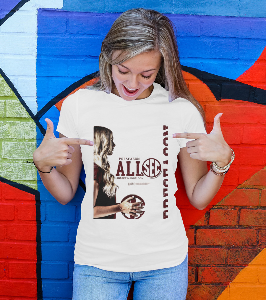 Preseason All SEC Lindsey Mangelson Mississippi State Volleyball 2026 T-Shirt