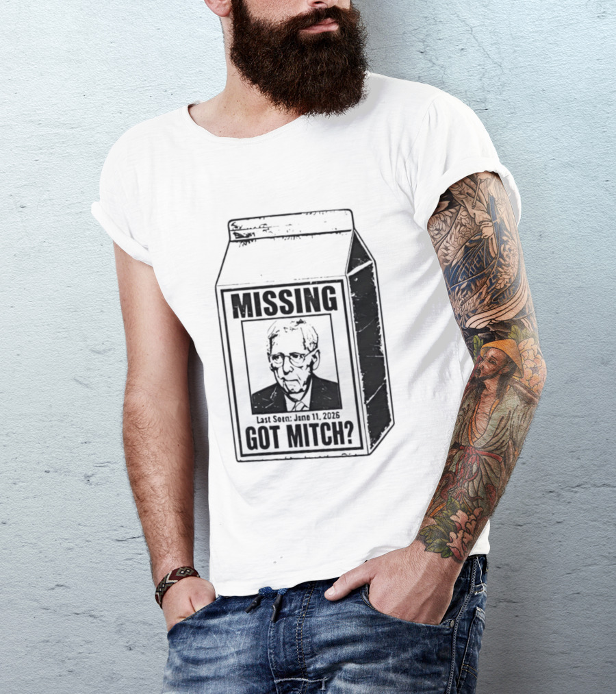 Missing Mitch McConnell Got Mitch Milk Carton T-Shirt