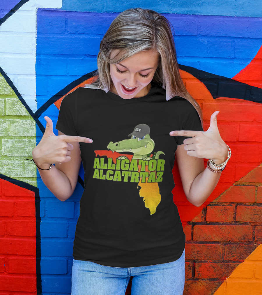 Alligator Alcatraz ICC Ice Cap Florida Map T-Shirt