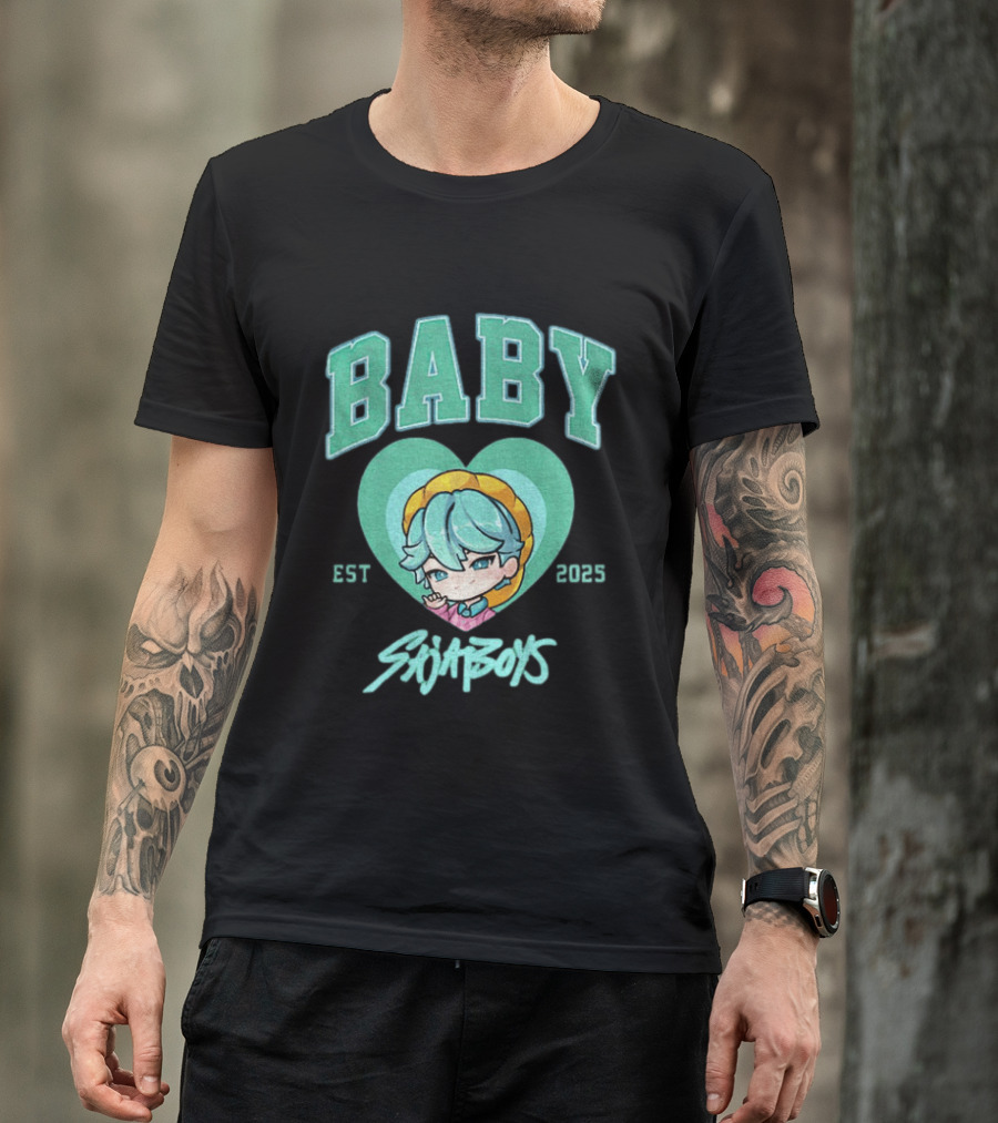 Baby Saja Boys Kpop Demon Hunters Est 2025 Anime Character Heart T-Shirt