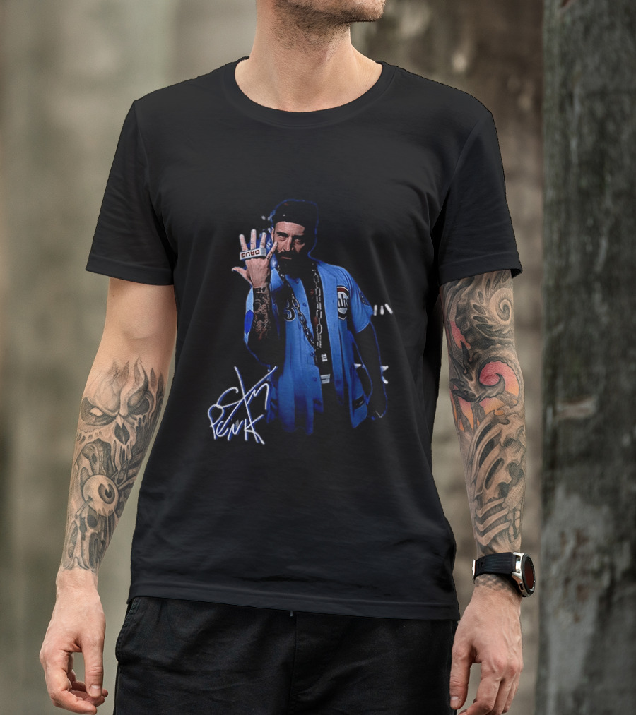 CM Punk WWE Signature Look With Chicago Baseball Jersey And Tattoos T-Shirt