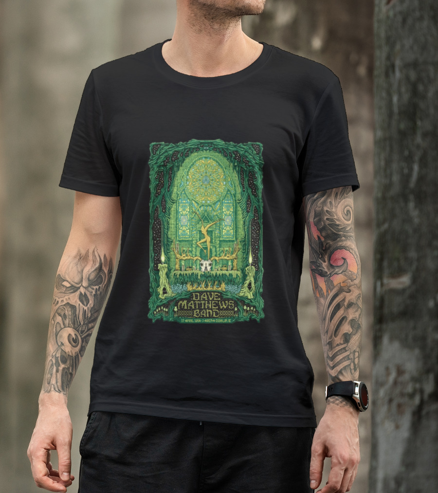 Dave Matthews Band 27 April 2024 3Arena Dublin IE Concert Art With Celtic And Candle T-Shirt