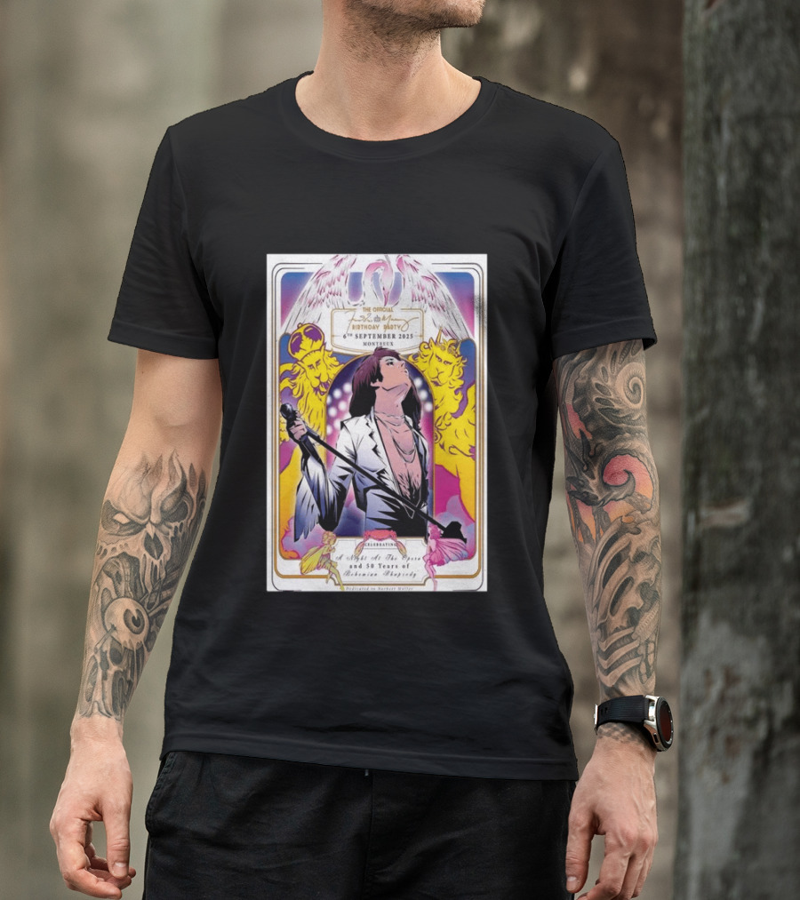 Freddie Mercury 79th Birthday Montreux 6th September 2025 50 Years Of Bohemian Rhapsody Celebration T-Shirt