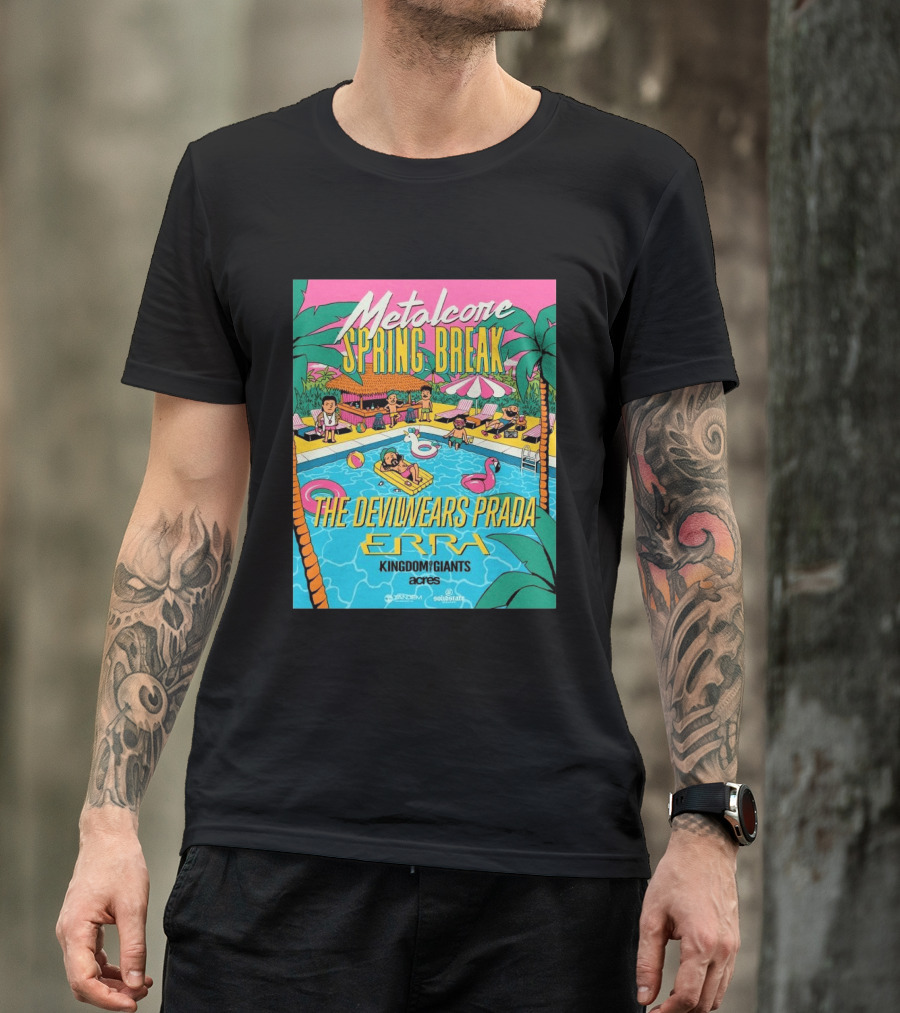Metalcore Spring Break The Devil Wears Prada ERRA Kingdom Of Giants Acres Tour 2025 T-Shirt