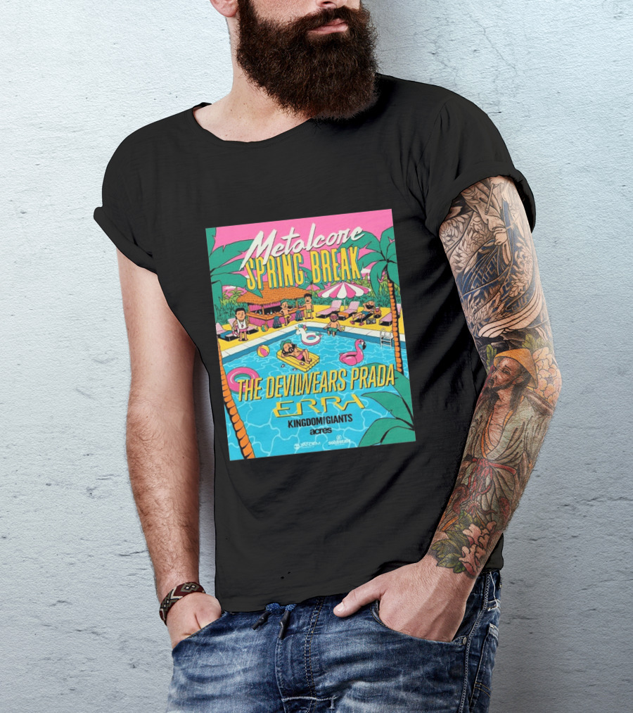 Metalcore Spring Break The Devil Wears Prada ERRA Kingdom Of Giants Acres Tour 2025 T-Shirt