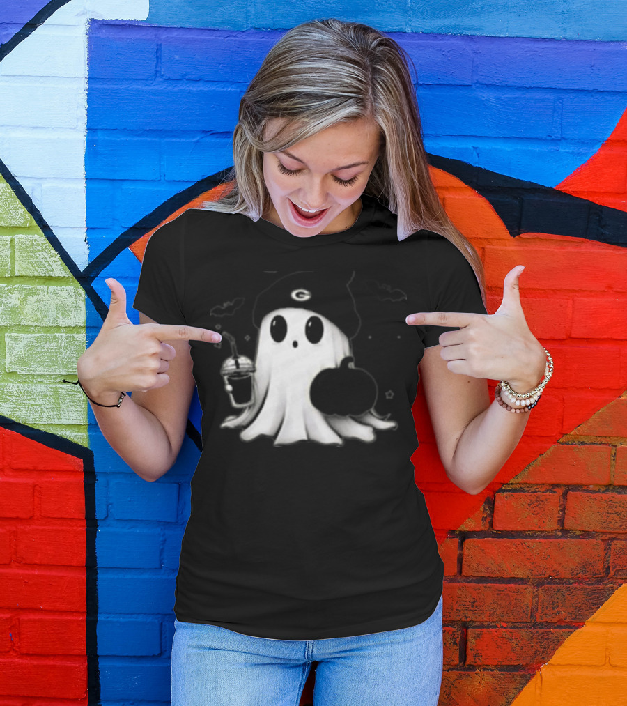 Halloween Green Bay Packers Ghost Pumpkin Football Fan Merchandise T-Shirt