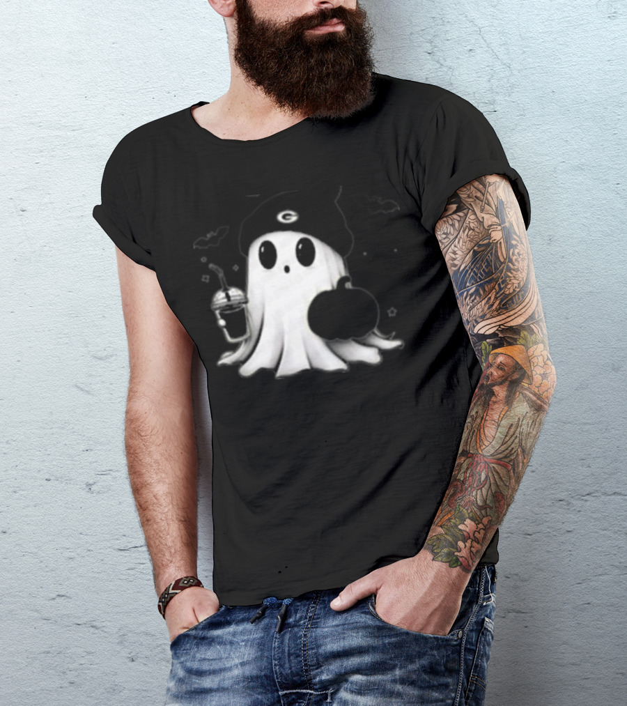Halloween Green Bay Packers Ghost Pumpkin Football Fan Merchandise T-Shirt