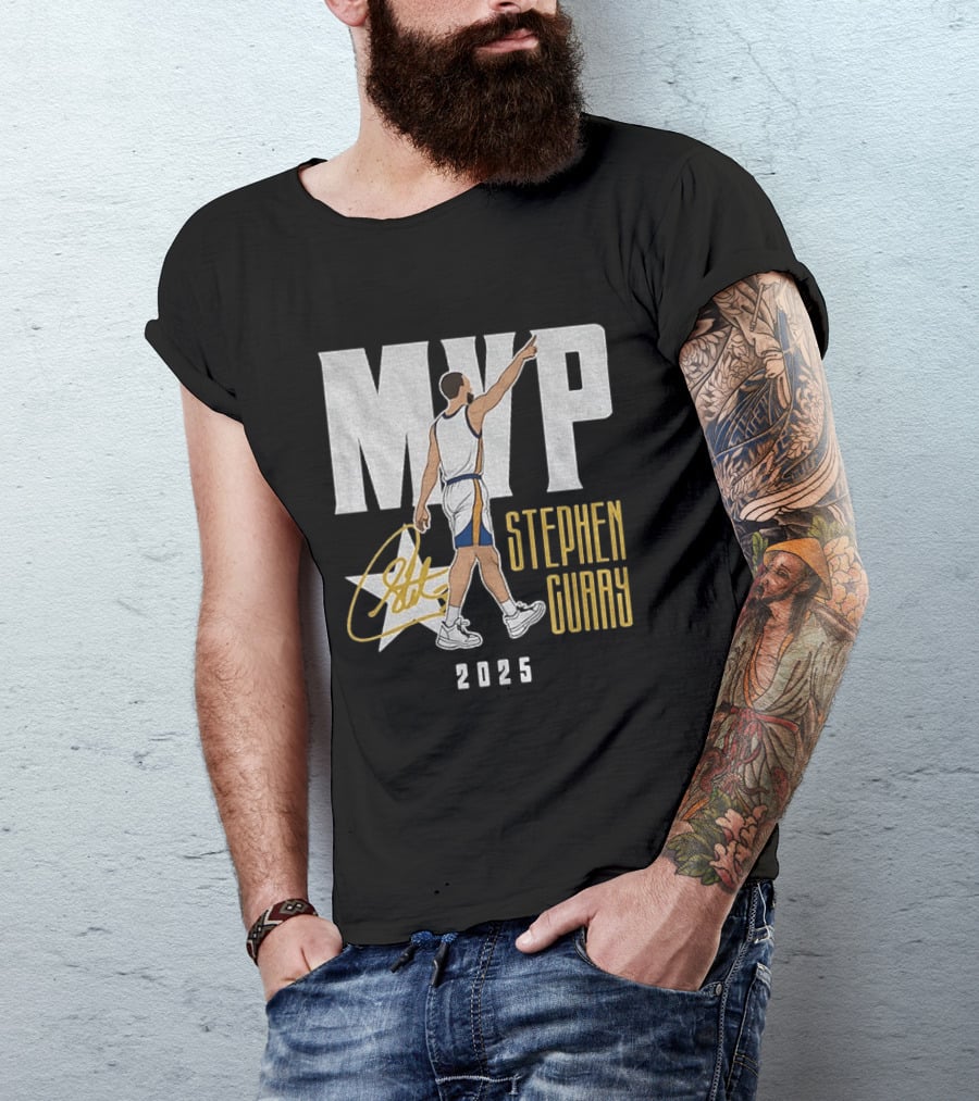 Stephen Curry MVP 2025 Basketball Champion Star Signature T-Shirt