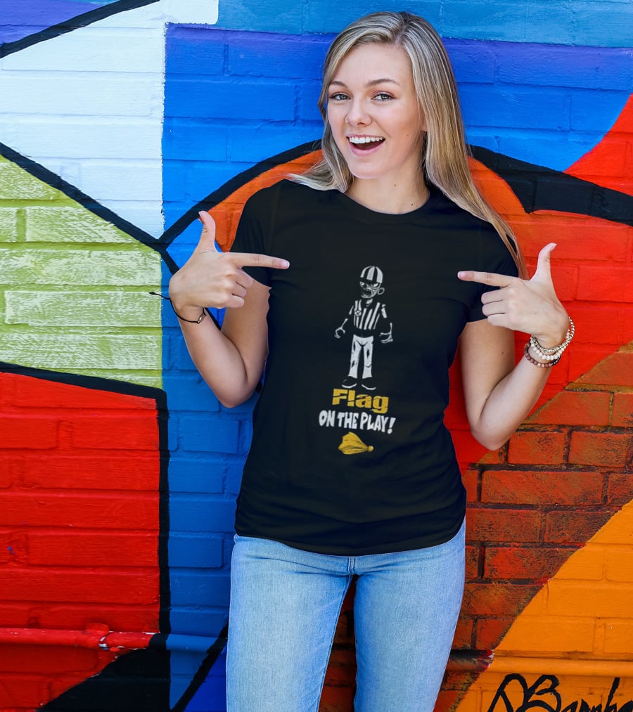 Zombie Referee Flag On The Play Halloween Humor T-Shirt